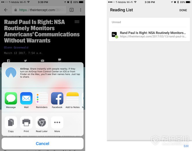 iOS版Chrome增加Reading List功能