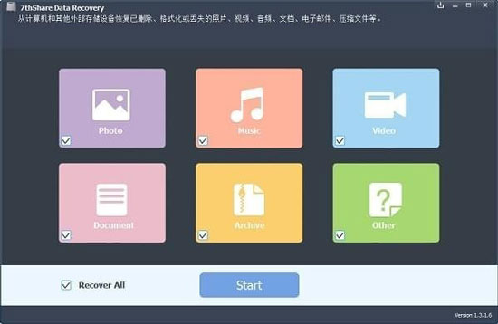 7thShare Data Recovery(数据恢复软件)中文免费版 v1.3.1.6